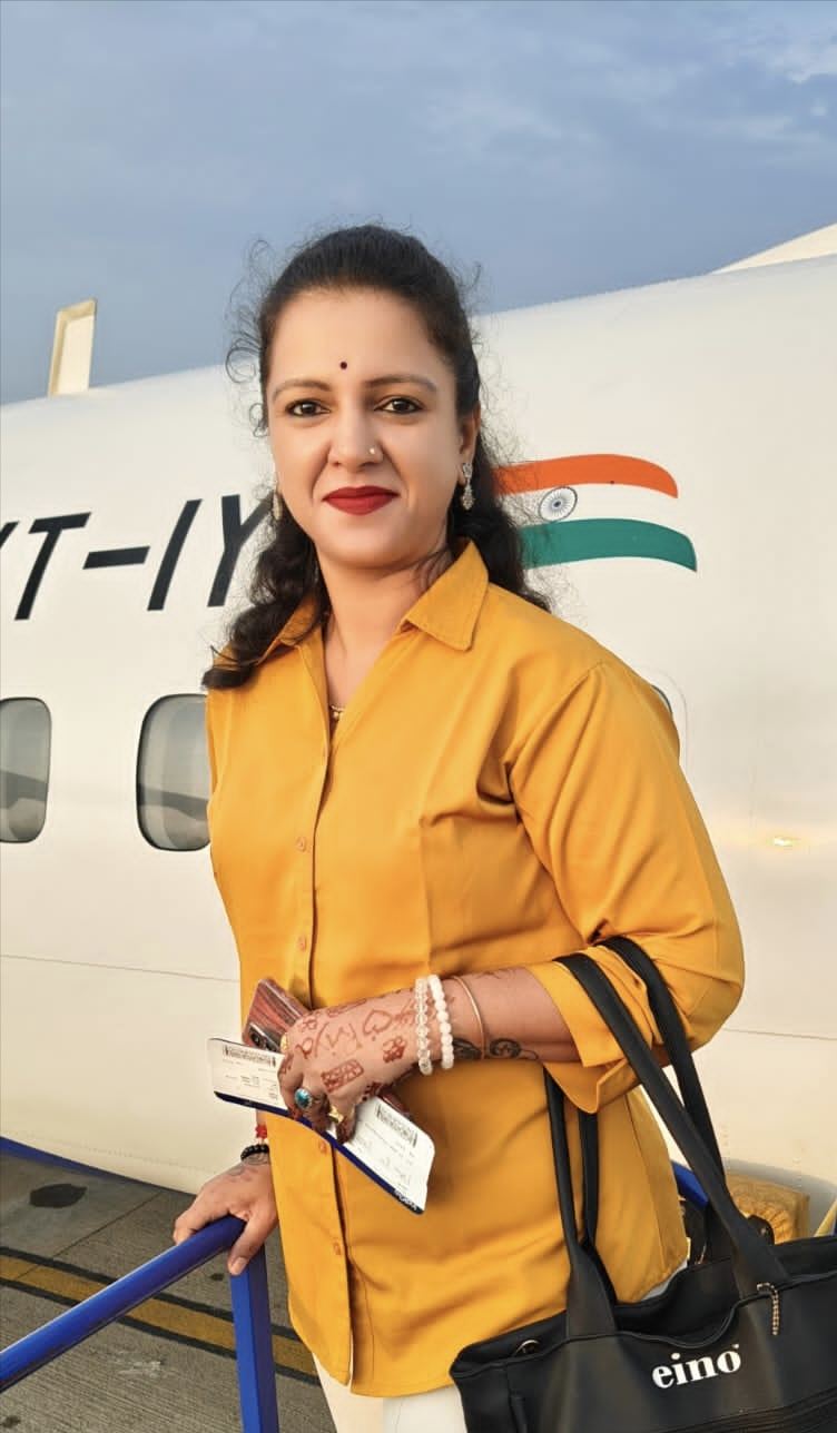 Priya travelling for an event