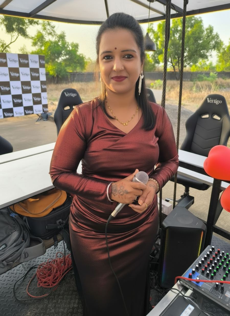 Priya performing live at an event